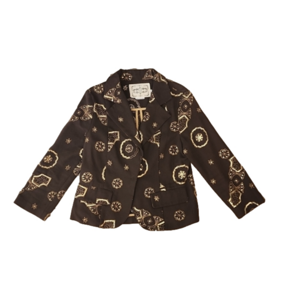 Sugar Lips blazer jacket. Brown and gold. Size L - Picture 1 of 4